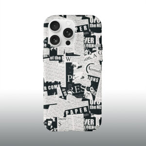 Retro Black&White Newspaper Pattern Phone Case