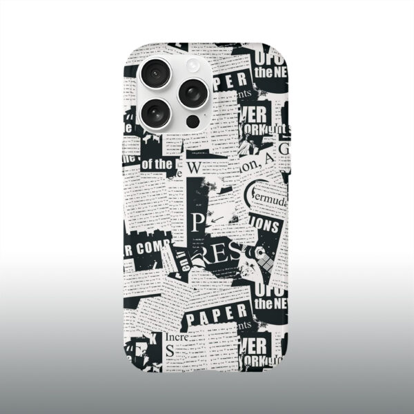 Retro Black&White Newspaper Pattern Phone Case