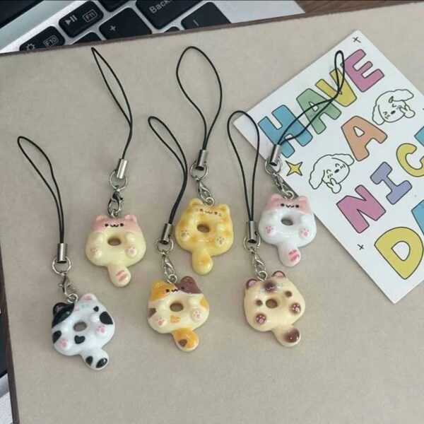 Meow Donut Kitty Phone Charms