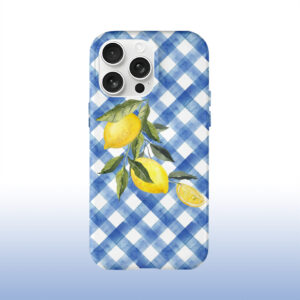 Lemon Blue Square Pattern Phone Case