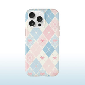 Bow Diamond-shaped Grid Phone Case