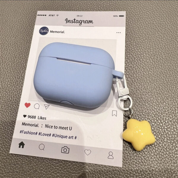 Sky Blue & Star AirPods Case Protective Cover - Image 2
